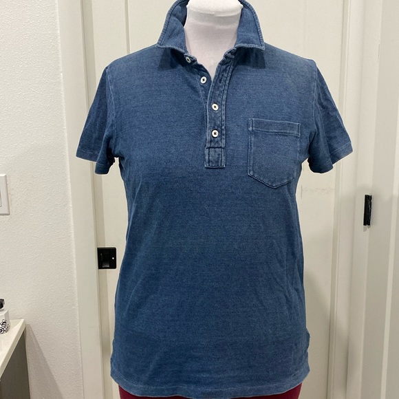 RRL Ralph LaurenIndigo dyed pique polo shirtSize Small